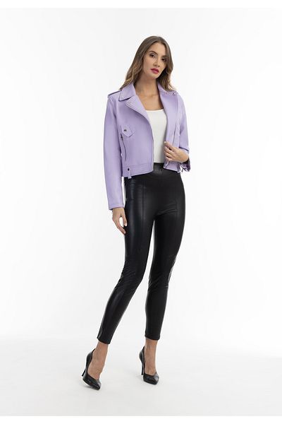 Faina Bikerjacke Aus Kunstleder
