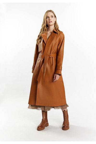 Dreimaster Trenchcoat Aus Leder