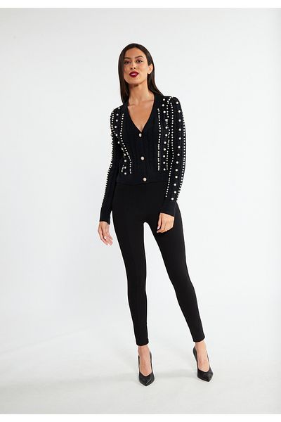 Faina Strickjacke Mit Perlen