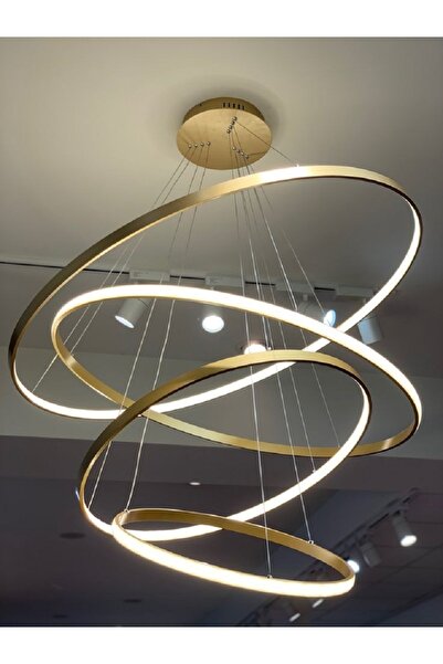 PeraTeknoloji Led Sarkıt Avize Gold Salon - Arena 90 Cm
