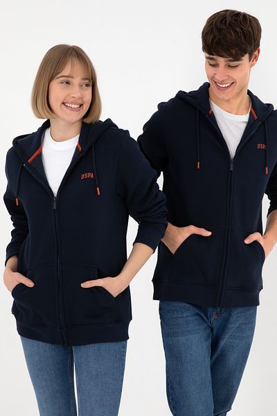 U.S. Polo Assn. Men's Navy Blue Raised Knitted Cardigan 50293146 -Vr033