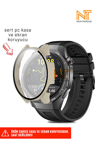 Nezih Case Huawei Watch GT 5 Pro 46mm Uyumlu  A+ Kalite Sert PC Kasa ve Ekran...