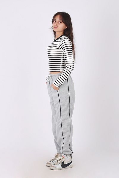 han elegant Crop and Side Bias Sweatpants