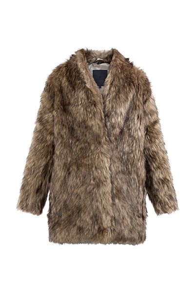 Dreimaster Faux Fur Mantel