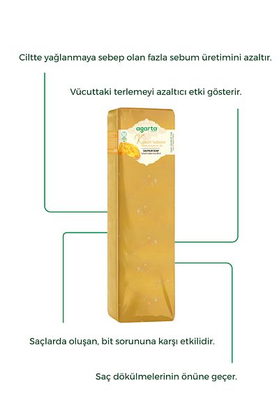Agarta 1400 gr Natural Handmade Sulfur Soap