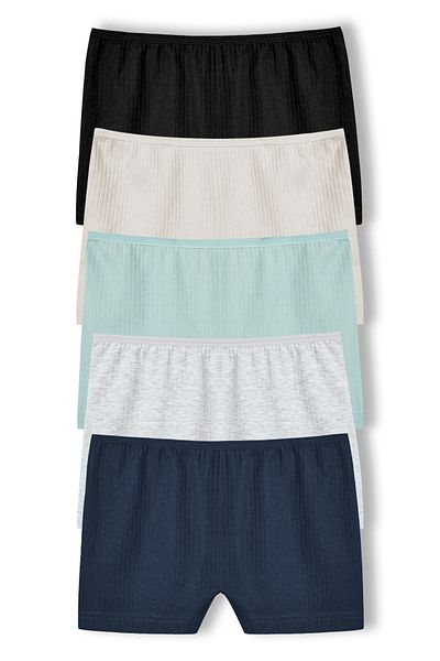 HNX Γυναικεία εσώρουχα Boxer με βαμβακερά κορδόνια 5 συσκευασιών