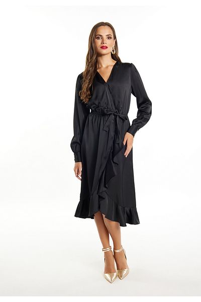 Faina Midi Langarmkleid