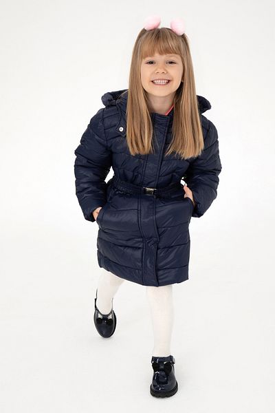 U.S. Polo Assn. Girl's Navy Blue Coat 50291678 -Vr033