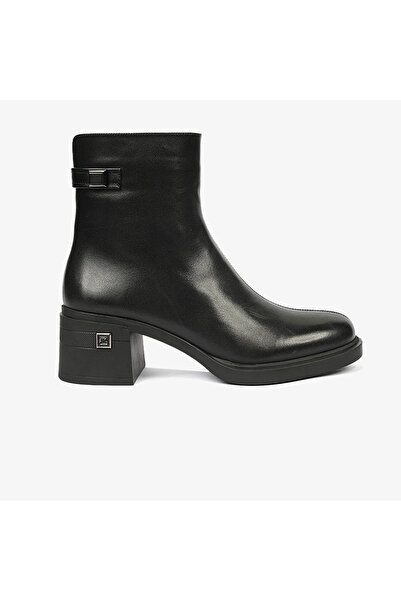 Greyder 59126 Kadın Siyah Hakiki Deri Topuklu Bot