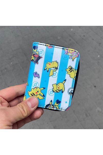Köstebek Striped Pokemon - Pikachu Collage Short Wallet