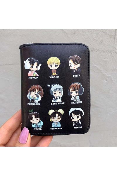 Köstebek Stray Kids Chibi - Cartoon with Short Wallet