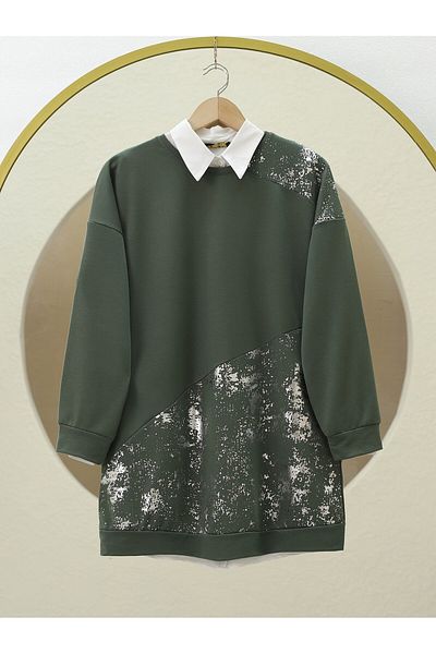 Lucia Fashion Τονίκ με λαιμόκοψη με τυπωμένο αλουμινόχαρτο