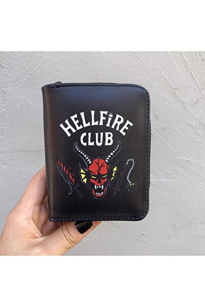 Köstebek Black Stranger Things 4Th Season Dustin Hellfire Club Short Wallet