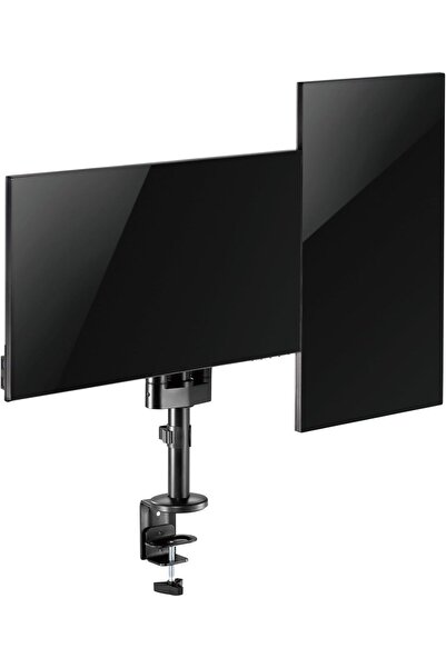 voltix 2'li Monitör Tutucu Döndürülebilir Kablo Kılavuzlu Ergonomik Monitör Kolu - Siyah