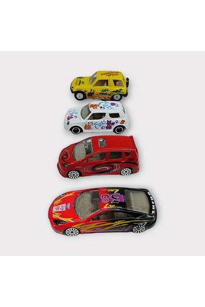 Sunman مجموعة سيارات معدنية مكونة من 4 قطع من Maxx Wheels - سيارات المدينة