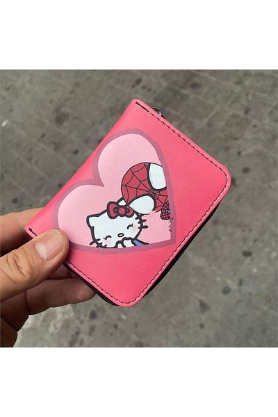 Köstebek Κοντό πορτοφόλι Pink Spider-Man And Hello Kitty Love