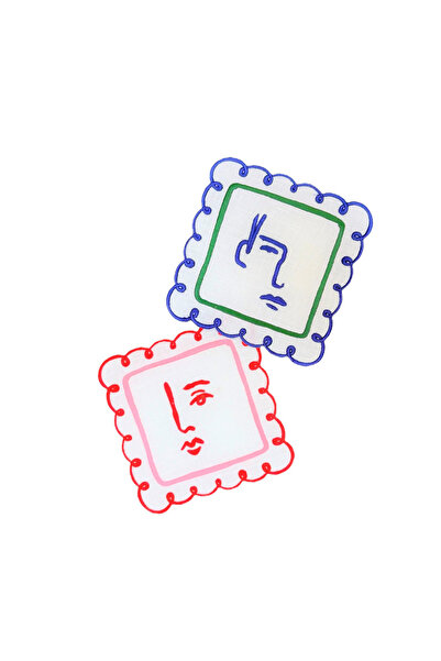 ge living طقم منديل كوكتيل Mr & Mrs (قطعتين)