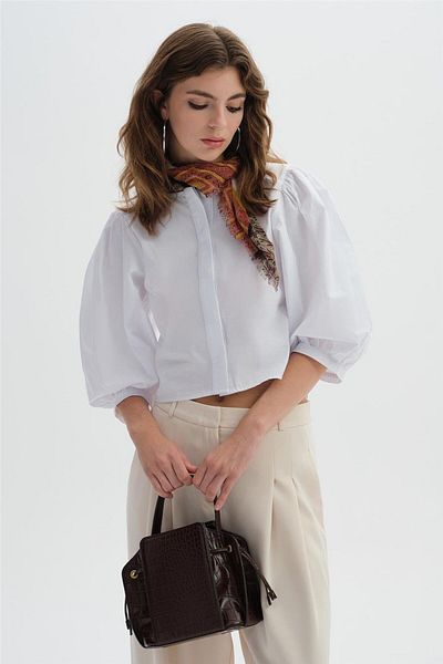 SHERIN Cămașă Crop Ecru