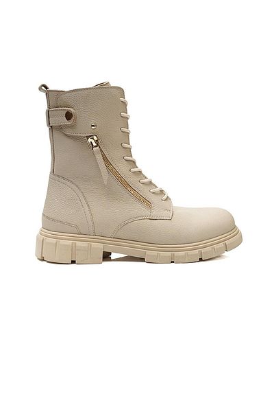 Greyder 32720 Women's Ecru Genuine Leather Military Boots