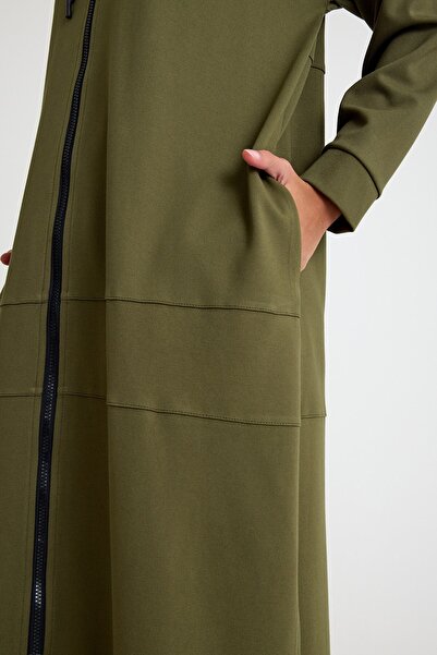 QANU Uzun Fermuarlı Kap Yeşil