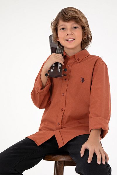 U.S. Polo Assn. Boy's Tile Long Sleeve Basic Shirt 50297386 -Vr031