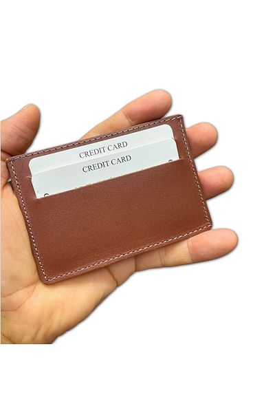 ipekbazaar Genuine Leather Super Slim 4-Piece Card Holder Set - Unisex, Slim, Women's Men's Credit Wallet