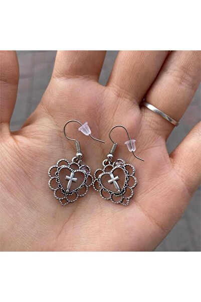 Köstebek Vintage Heart Frame Coss Küpe