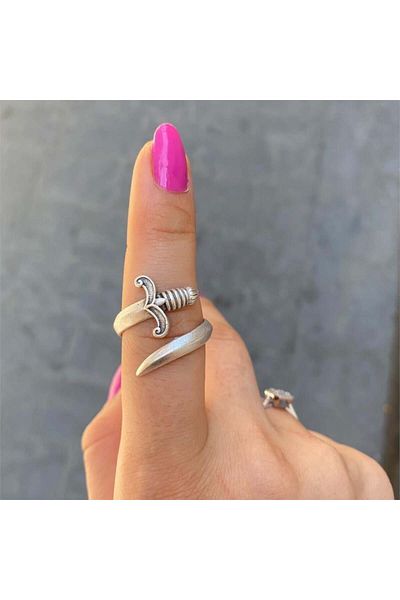 Köstebek Harajuku Dagger Around Adjustable Ring