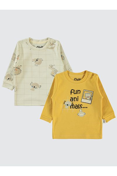 Civil Baby 6-18 Months Baby Boy Mustard Sweatshirt Set of 2