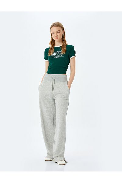 Koton Tricou slim cu mânecă scurtă cu imprimeu cu slogan