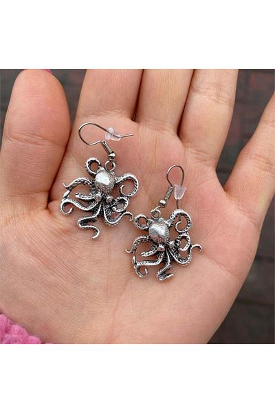 Köstebek Octopus Earrings