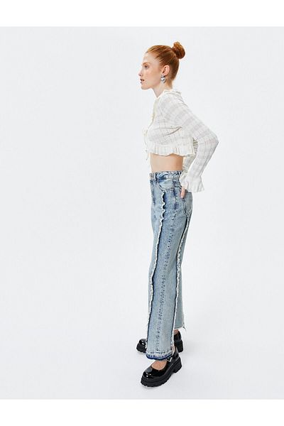 Koton Jeans drept cu detaliu cu ciucuri Picior drept asimetric - Eve Jean