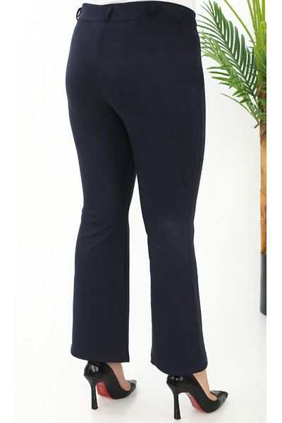 AKŞEN GİYİM Plus Size Spanish Leg - Lycra Suede Fabric 2 Size Look Thin Gathering Pants
