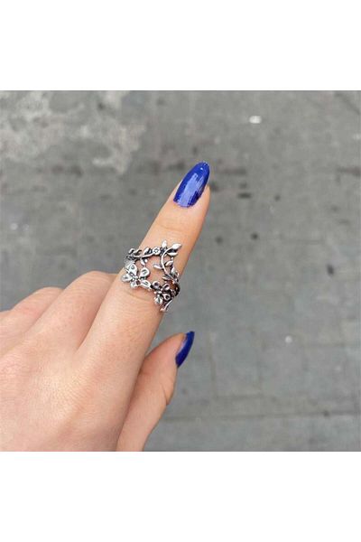 Köstebek Basic Ivy Flower Ring