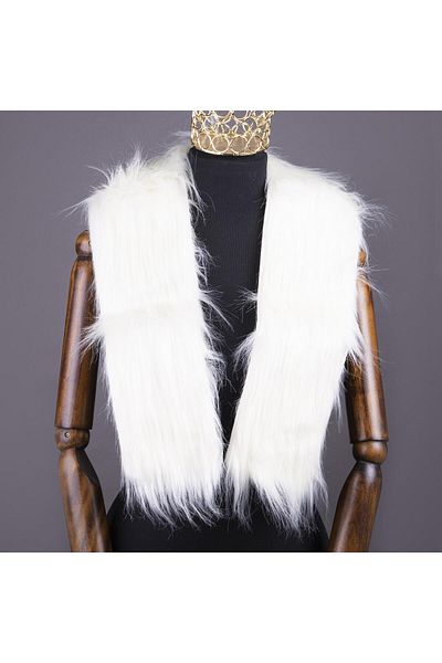 Yarnart TUXEDE Şal alb din blană artificială - ALB-01