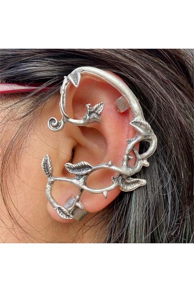 Köstebek Roses with Leaf Spiral Earrings