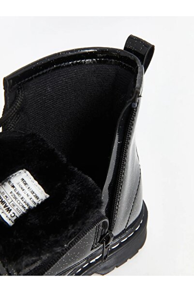 LC Waikiki STEPS Siyah Fermuarlı Rugan Kız Çocuk Bot