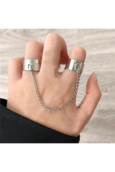 Köstebek 2 Finger Chain Ring