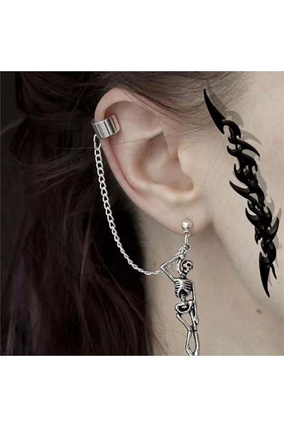 Köstebek Skeleton Chain Earring