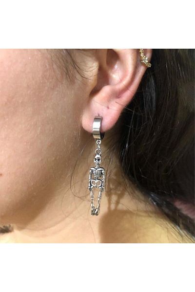 Köstebek Skeleton Patterned Single Earrings