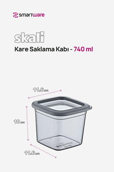 Smartware Anthracite 740 ml - Set of 24 Square Storage Containers