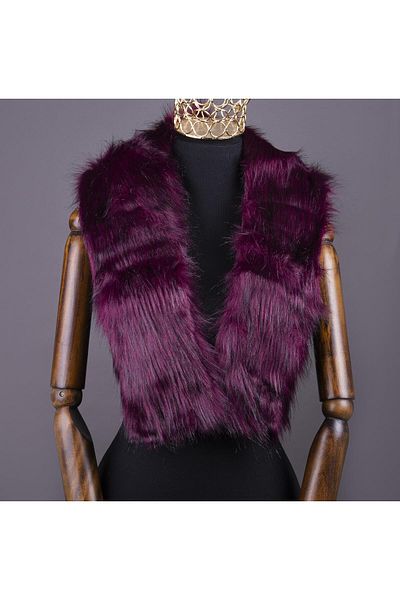 Yarnart Şal de blană artificială TUXEDE Burgundy - Model 03