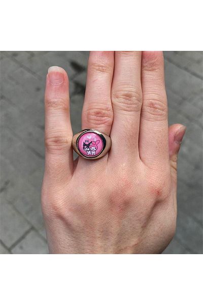 Köstebek Pink Anime Fantasy Magic Melody - Kuromi Ring