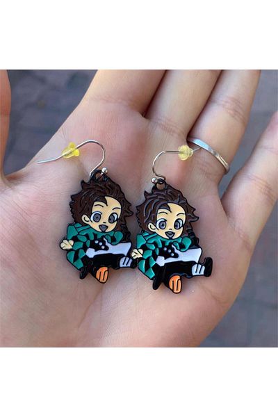 Köstebek Demon Slayer Kimetsu No Yaiba - Tanjiro Earrings Anime