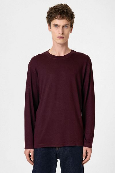 Antioch Burgundy Relaxed Fit Basic Men's T-Shirt