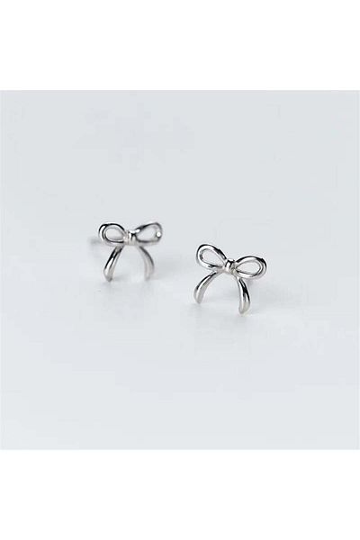 Köstebek Silver Bow Earrings