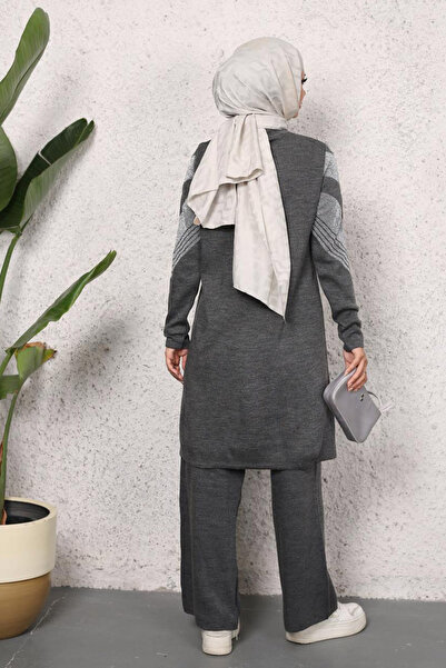 Kirazgym Merve Silvery Long Tunic Pants Set