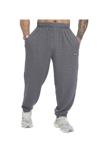 BGSM Loose Fit Çizgili Eşofman Altı Fitness Pantolon BGSM PNT1399