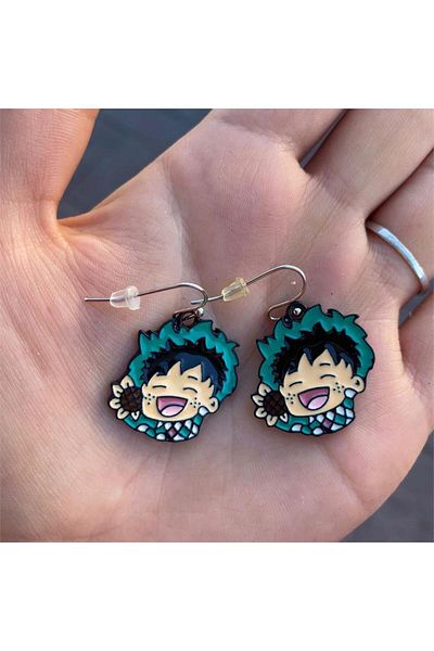 Köstebek My Hero Academia Anime Deku Earrings