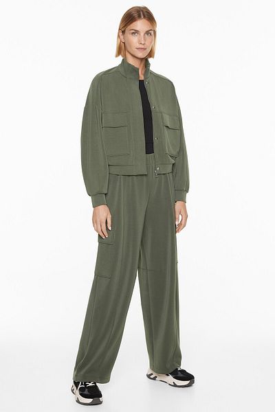 Oysho Barrel trousers with brushed modal